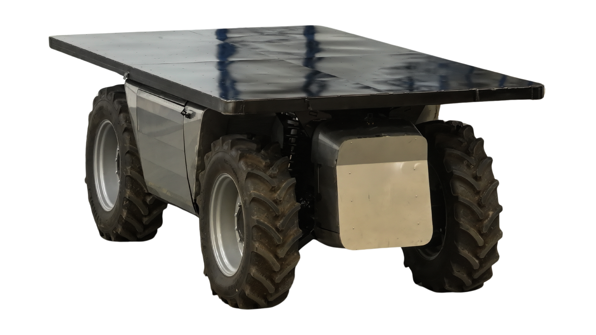 Voltrac electric tractor with flatbed